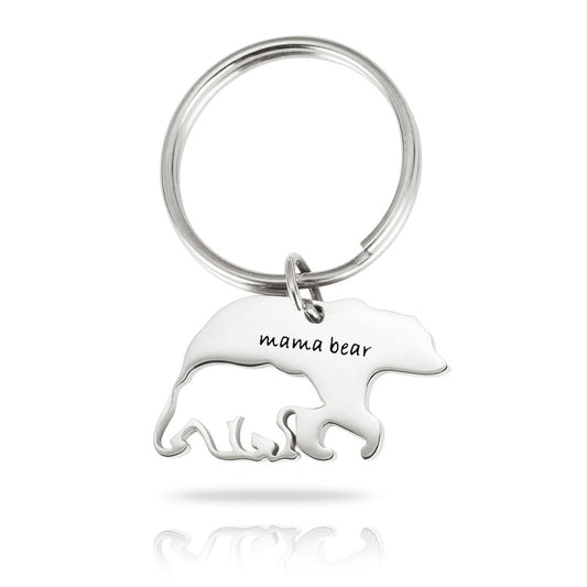 Mother's Day Jewelry Stainless Steel Keychain Mama bear Thanksgiving Mother Bear Gift With Surface Coating Key 2 My Heart