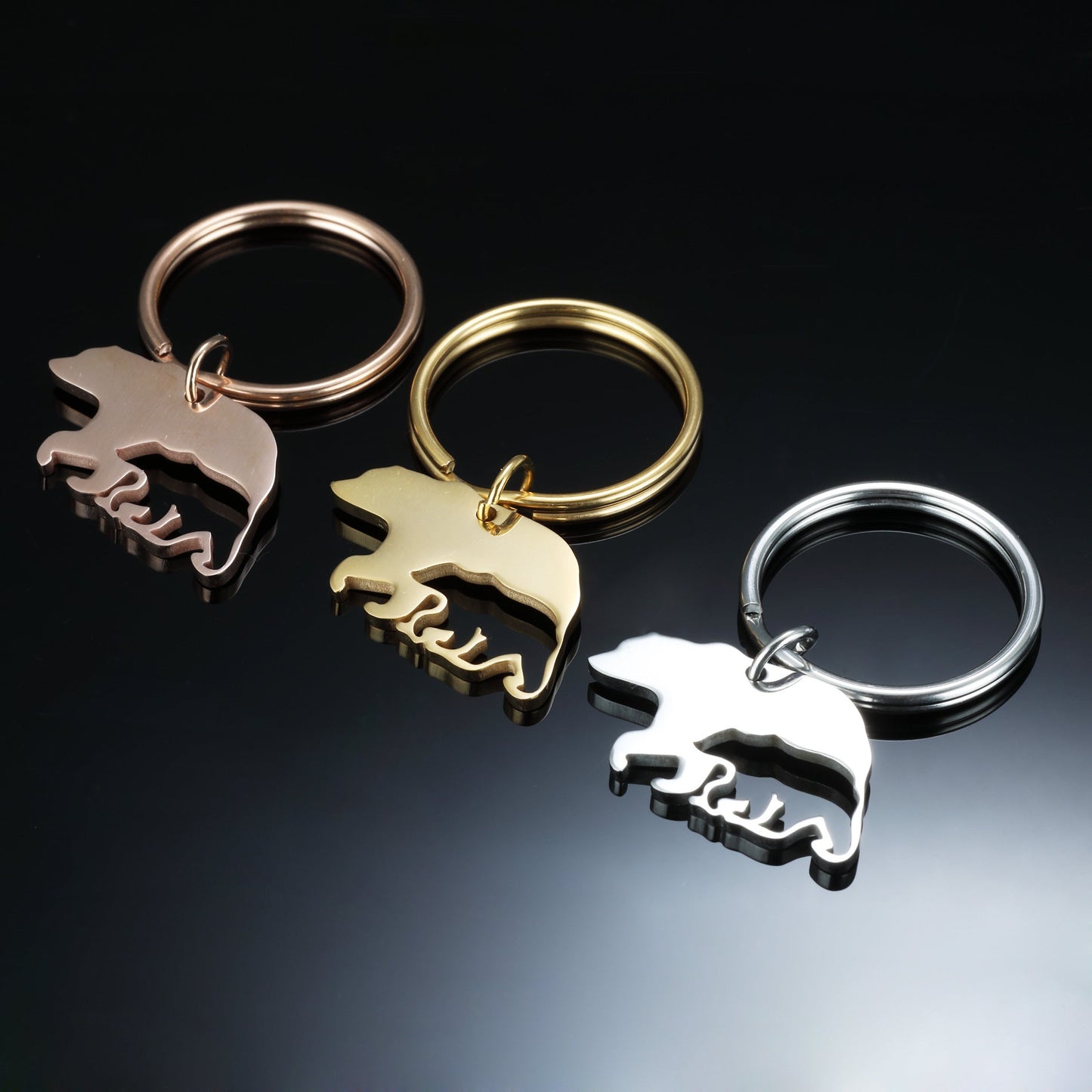 Mother's Day Jewelry Stainless Steel Keychain Mama bear Thanksgiving Mother Bear Gift With Surface Coating Key 2 My Heart